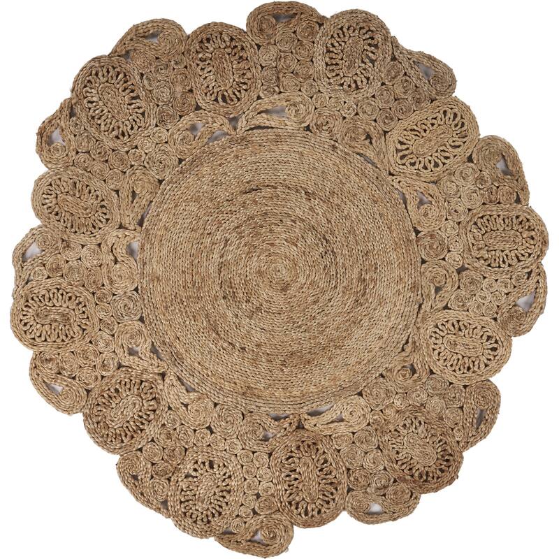 Sevita Organic Jute Medallion Area Rug, Natural
