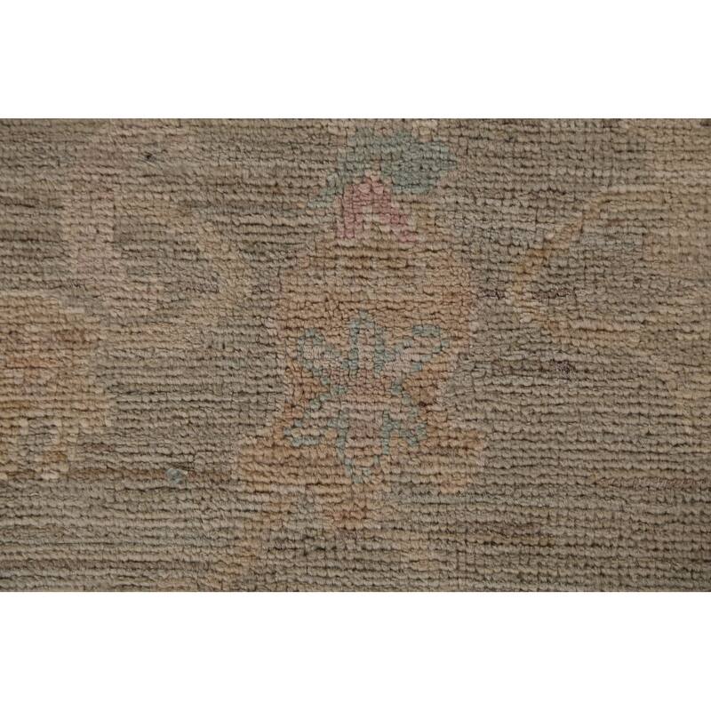 Earth Tone Oushak Vegetable Dye Turkish Rug Hand-Knotted Wool Carpet - 6'1"x 8'8"