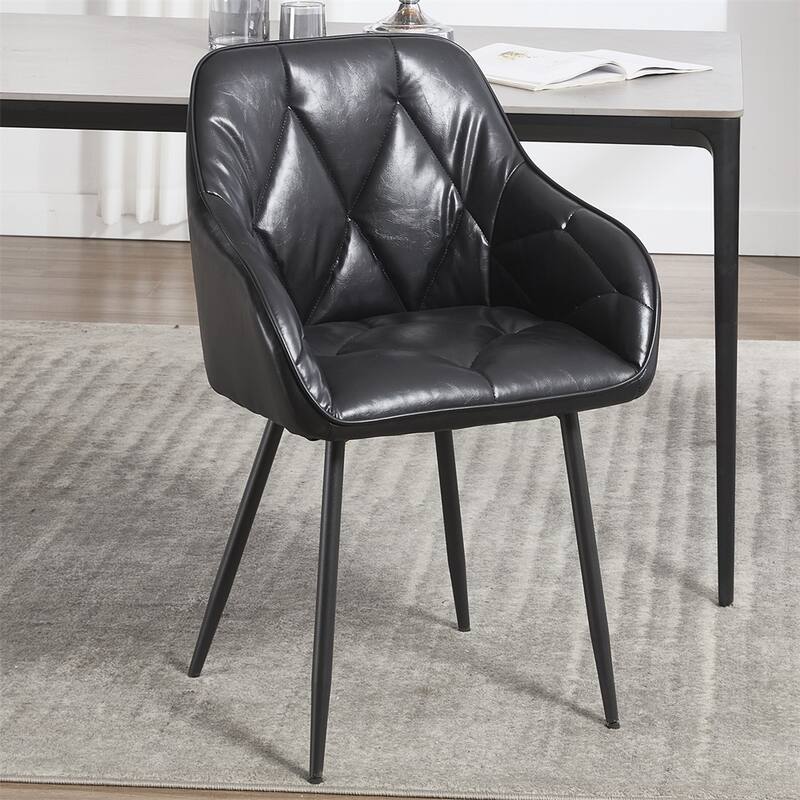 Dining Chairs Set of 2,Upholstered Kitchen Chairs w/Comfortable Seat - Black