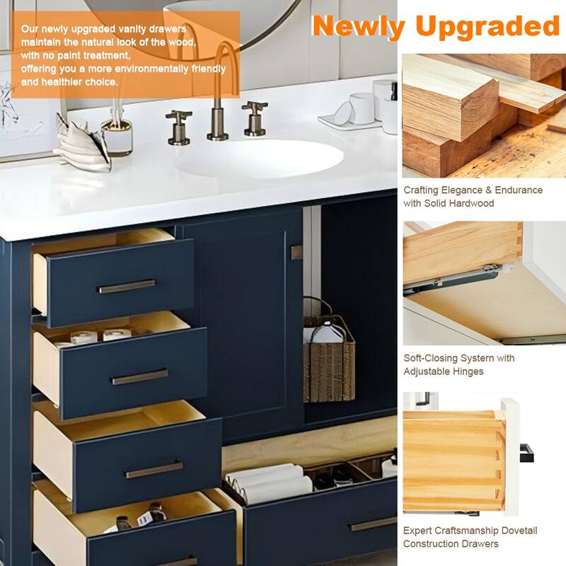 Prismora 54 inch Bathroom Vanity Set in Juniper Green