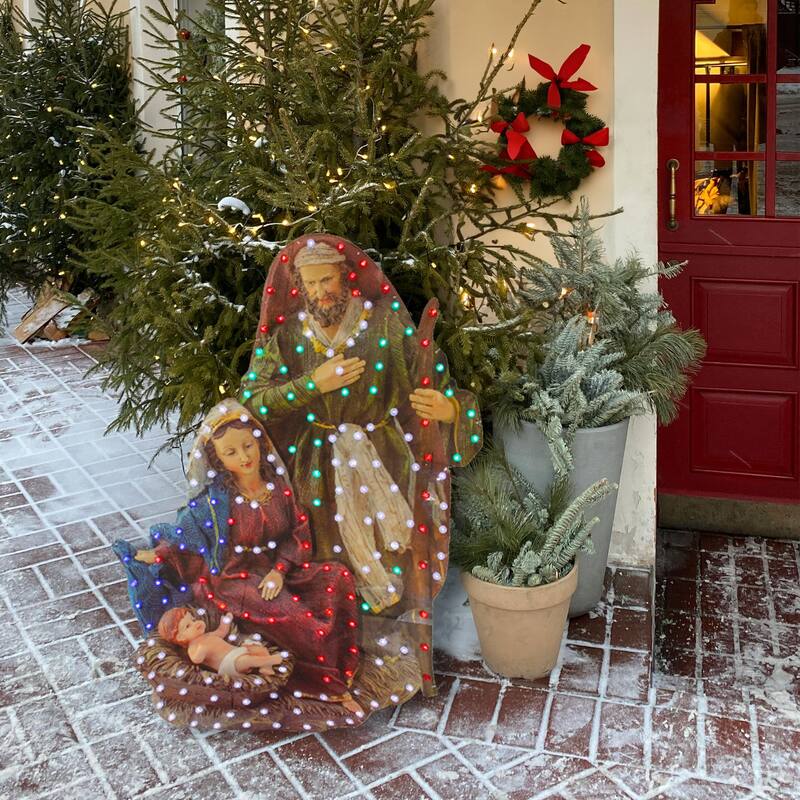 48" LED Holy Family Christmas Nativity Scene Outdoor Decoration - Multi