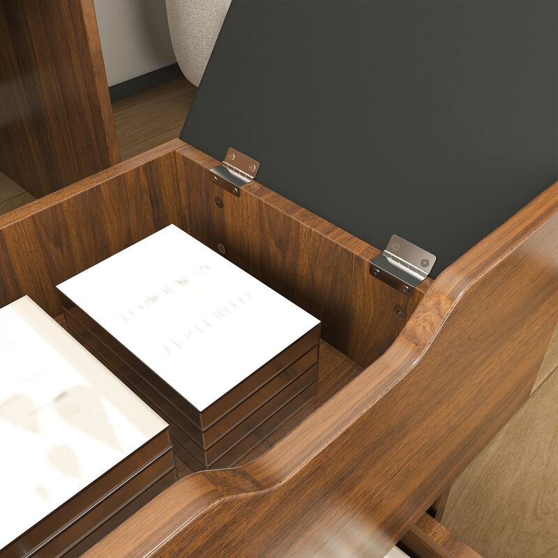 3-in-1 Flip Top Makeup Vanity with Lighted Mirror, Stool & Storage