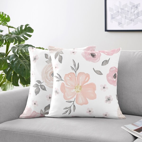 Floral Bohemian Boho Forest Watercolor Girl Throw Pillow Covers Decorative 18x18 Inch Pillowcase Square Cushion Cases for Home Sofa Bedroom Livingroom