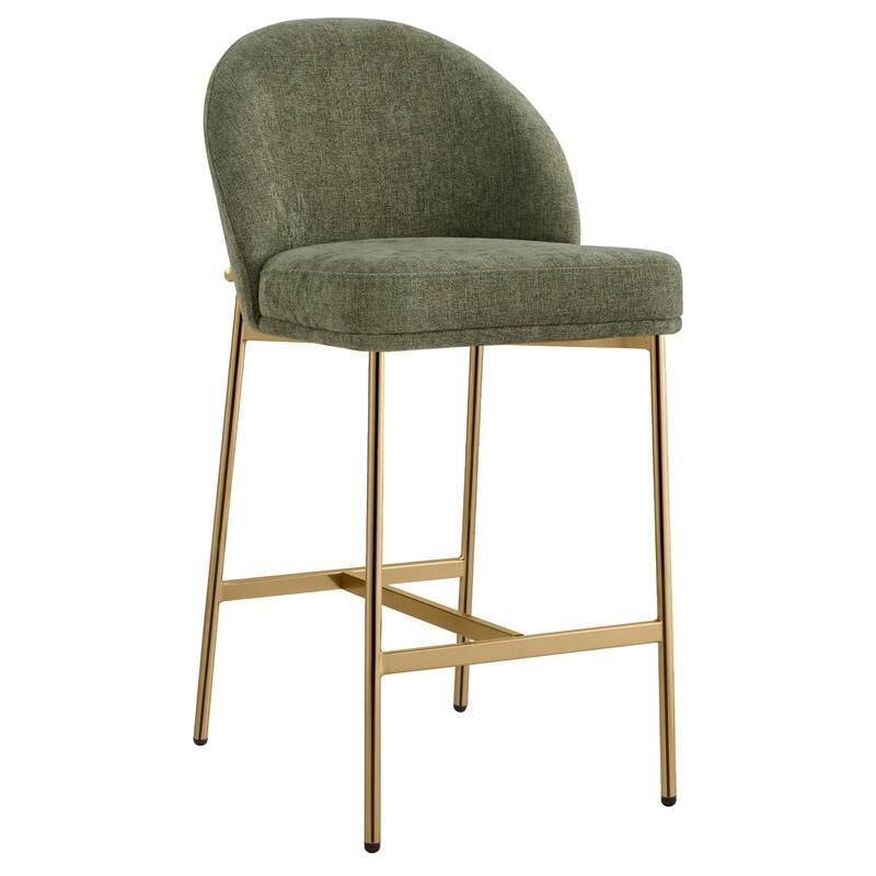 Spruce & Spring Upholstered Counter Bar Stool with Metal Frame