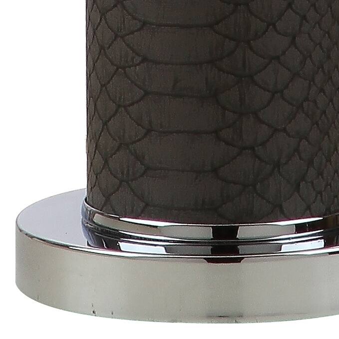 SAFAVIEH Lighting Tomika 32-inch Faux Alligator Grey Table Lamp (Set of 2) - 15"x15"x31.5" - 15Wx15Dx32H