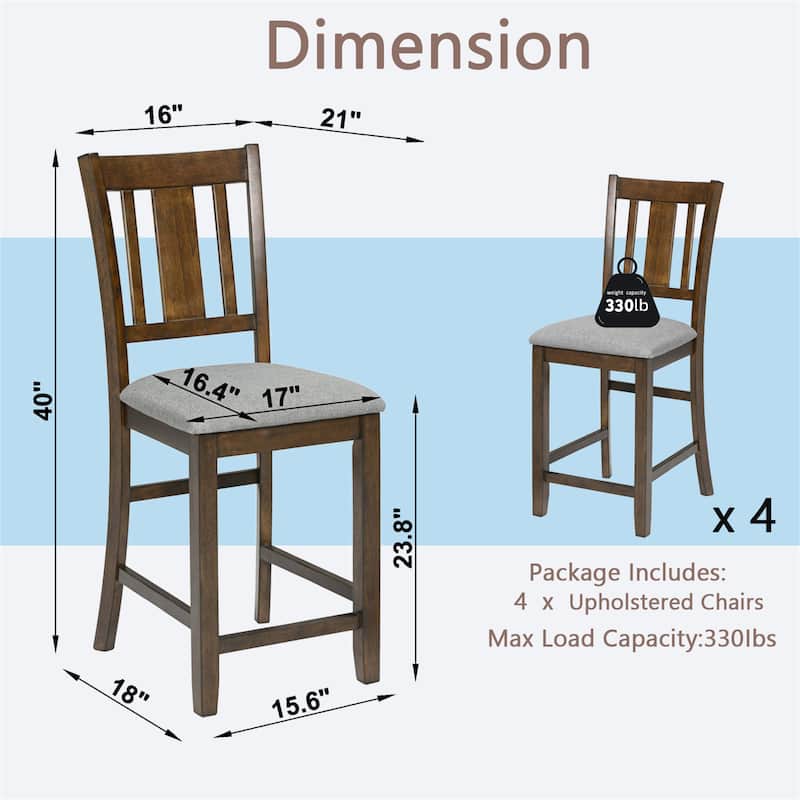 Kitchen Chair with Padded Seat Set for 4