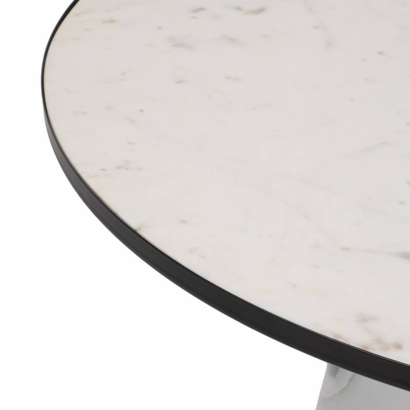 Modern Metal Stone Marble Accent Table with Stylish Decorative Base