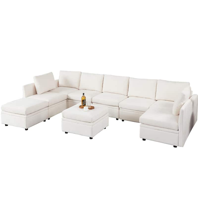 9 Seater Modular Sectional Sofa Couch with Underseat Storage