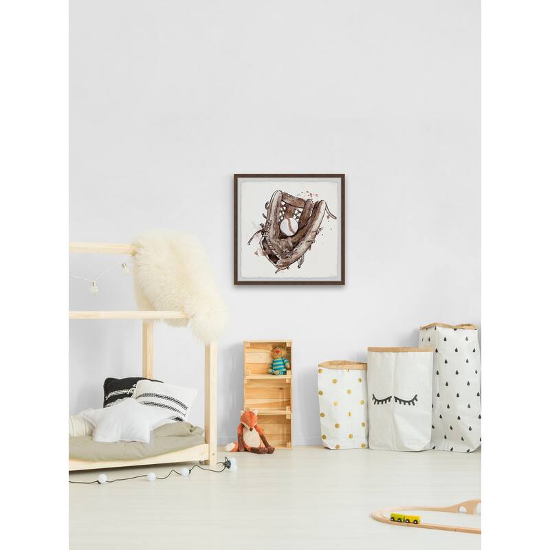 'The Baseball Glove' Framed Painting Print
