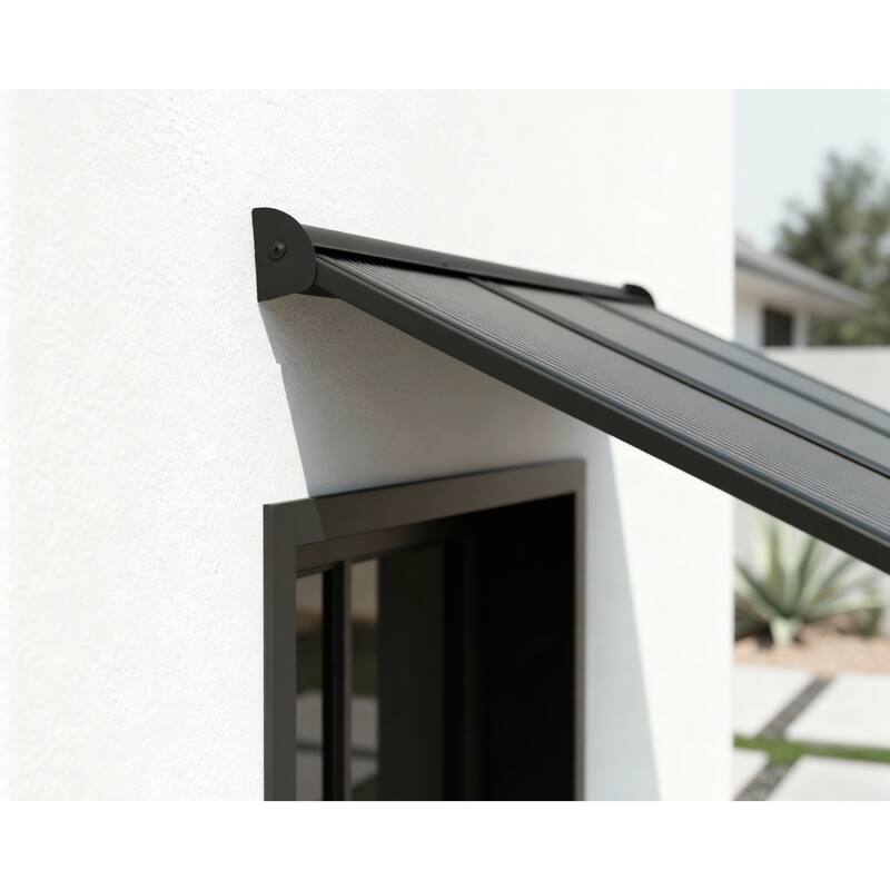 Canopia Augustine 3 ft. Black/Gray Door and Window Awning