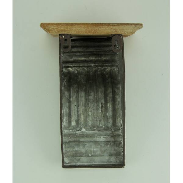 Shop Rustic Embossed Tin And Wood Cornice Style Wall Shelf Set Of
