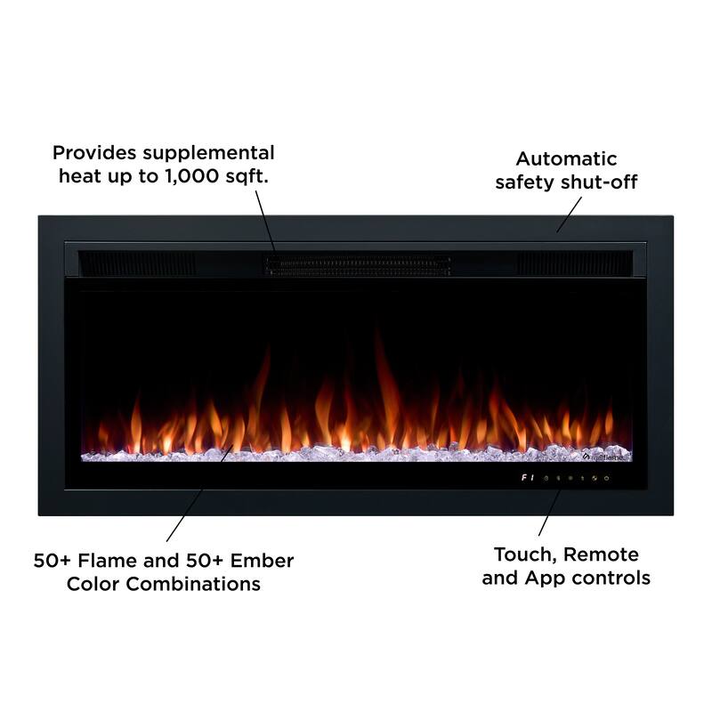 Benjamin 81" Smart Landscape Electric Fireplace by Real Flame