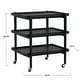 preview thumbnail 3 of 4, Rubberwood 3-Tier Bar Cart on Casters with Removable Tray/Shelf - 18.5"L x 23.62"W x 26.38"H