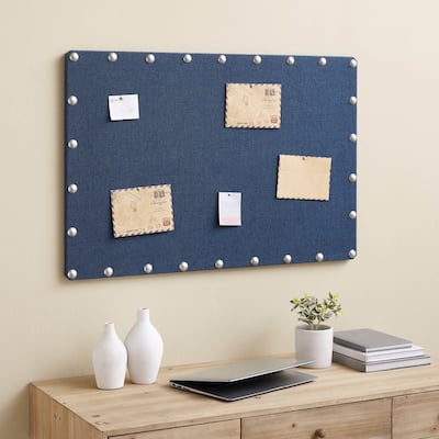 Burlap Corkboard with Nail-head Accents