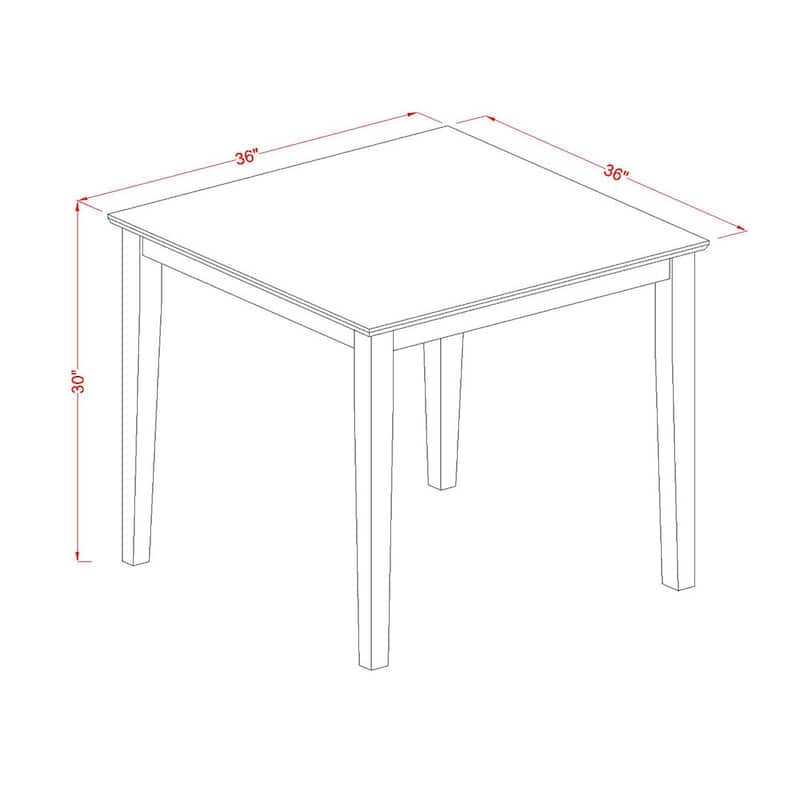 East West Furniture 5 Piece Dinette Set- a Square Dining Table and 4 Faux Leather Dining Room Chairs, 36x36 Inch, Linen White
