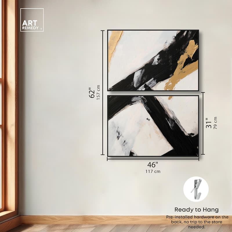 Weight of Black I Canvas Set of 2 by Art Remedy