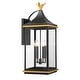 preview thumbnail 1 of 4, Crystorama Lighting Group SIM-804 Simpson 4 Light 32" Tall Outdoor Matte Black / Textured Gold