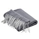 preview thumbnail 6 of 4, Wellco Reversible Soft Knitted Throw Blanket With Boho Tassels - 50" x 60", Stripe Patterns