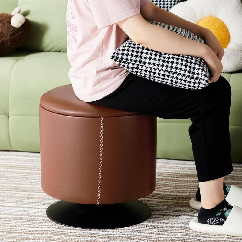 Faux Leather Ottoman Foot Rest(16.5" Wx18 H)