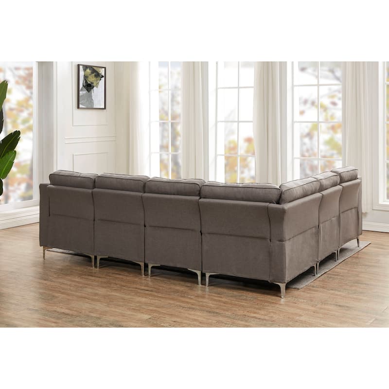 105.9" Flexible Combination Fabric Nailhead Trim Sectional Sofa