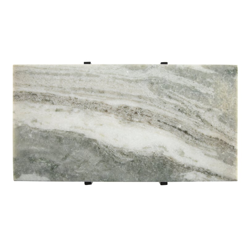 View Point Modern 24" Tall Genuine Marble Top Accent End Table