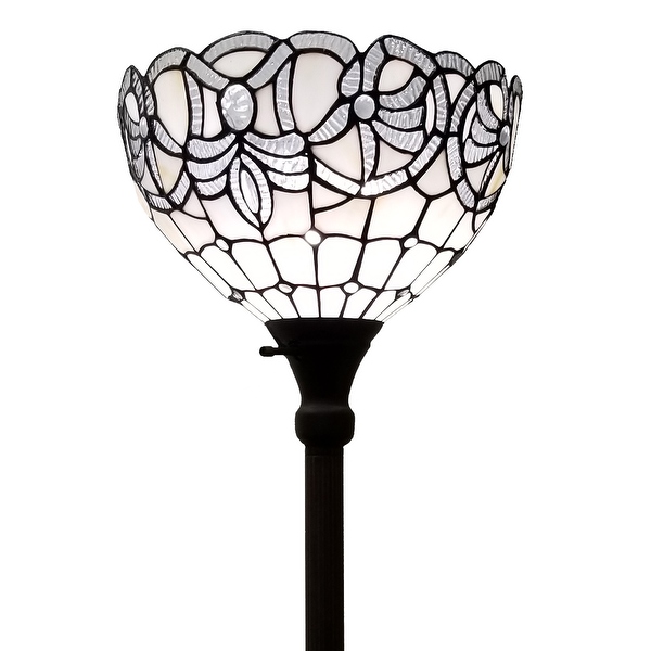 Tiffany Style Vintage Torchiere Floor Lamp 72 Tall