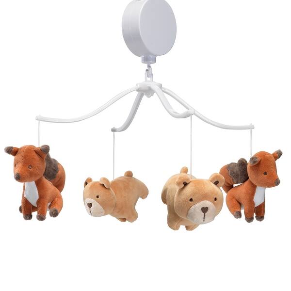 slide 2 of 7, Bedtime Originals Animal Alphabet Bear/Fox Musical Baby Crib Mobile Soother Toy