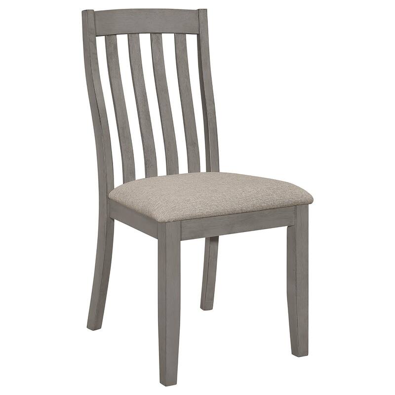 Padded Side Chair,Dining Chair with Wooden Legs (Set of 2) - Grey