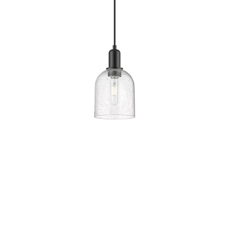 Innovations Lighting 716-1P-11-6 Bella Pendant Bella 6" Wide Mini - Matte Black / Seedy