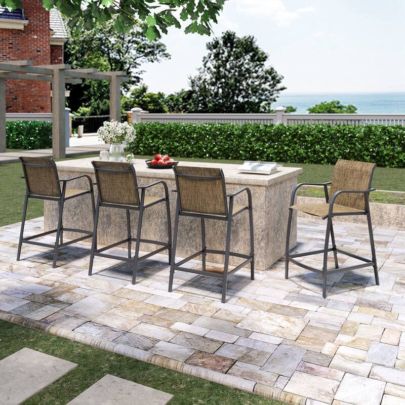 Pellebant Outdoor Bar Height Barstools Dining Chairs