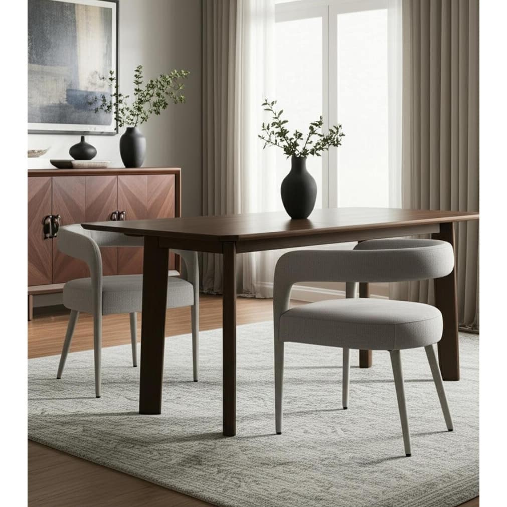 HomeRoots Set of Two Ivory Upholstered Linen Open Back Dining Side Chairs - 21 in. x 28 in. x 22 in.