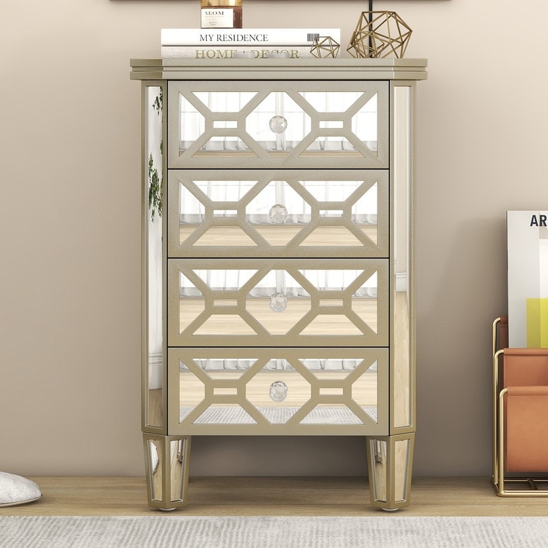 Mirrored drawers tall top