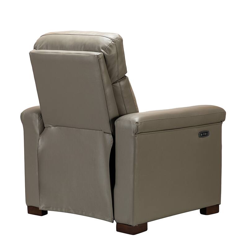 Alicia 34.65" Wide Contemporary Classic Genuine Leather Power Recliner With USB Port