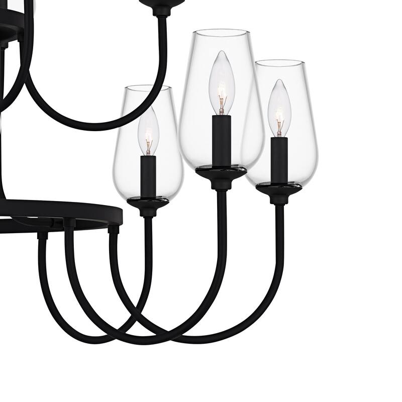 Viscount 18-Light Matte Black Chandelier