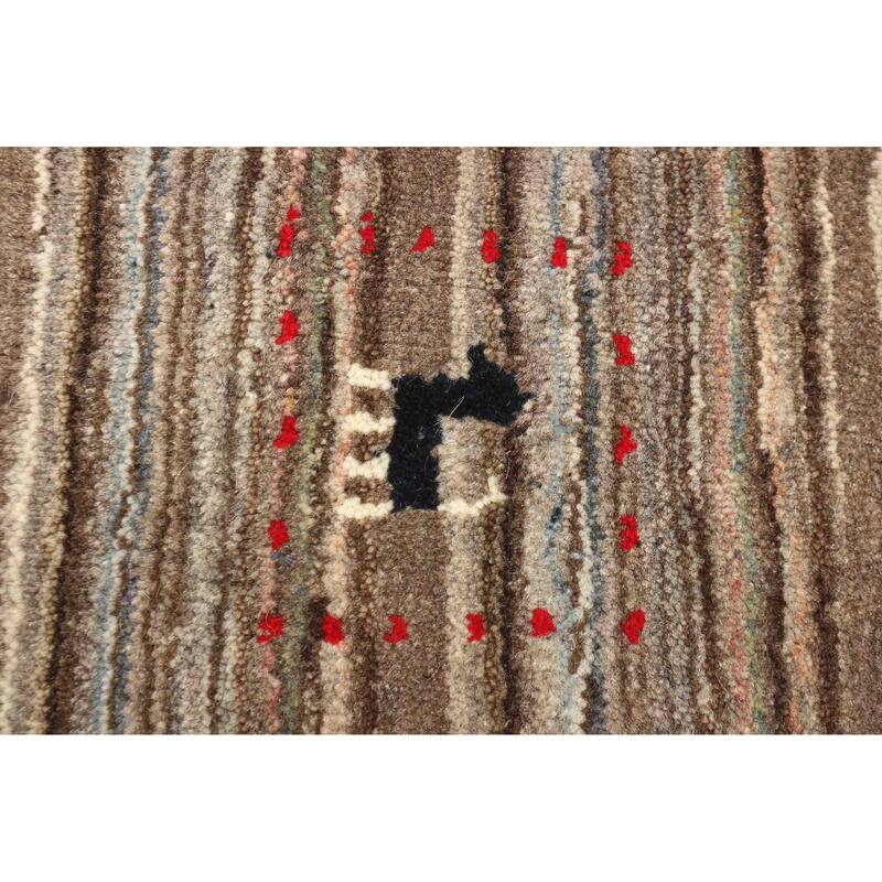 ECARPETGALLERY Hand Loomed Kashkuli Gabbeh Brown Wool Rug - 3'2 x 4'7