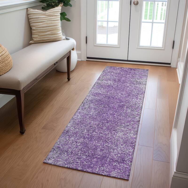 Machine Washable Indoor/ Outdoor Chantille Solid Contemporary Rug