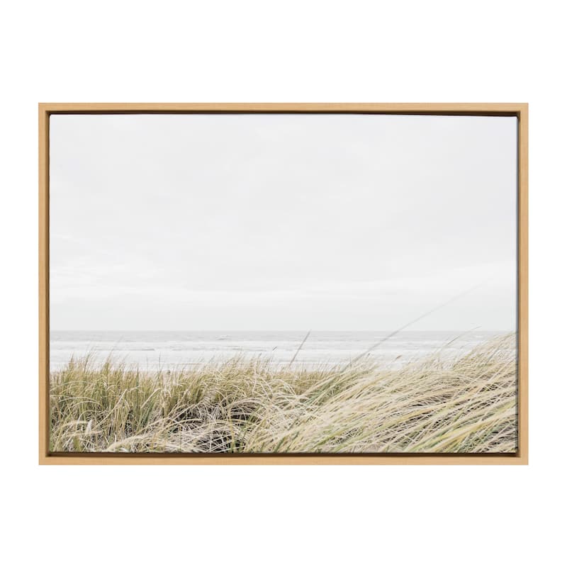 Kate and Laurel Sylvie East Beach Framed Canvas by Amy Peterson - 23x33 - Plastic - Natural