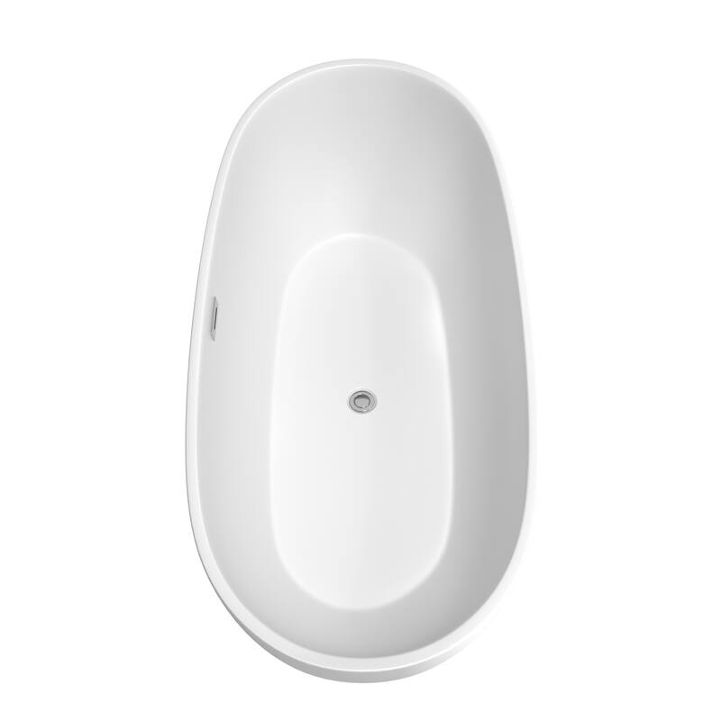 Wyndham Collection Juno 71-Inch Matte White Freestanding Tub w/ Faucet