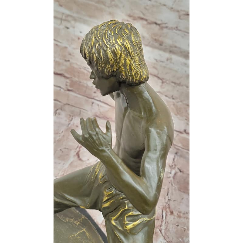 Bruce Lee Martial Arts Bronze Sculpture On Marble Base By J. Mavchi