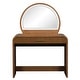 preview thumbnail 21 of 22, 39" Makeup Vanity Desk Bedroom Dressing Table with Curved Touch LED Light Makeup Mirror