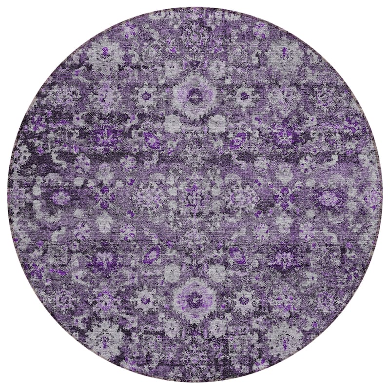 Machine Washable Indoor/ Outdoor Chantille Traditional Vintage Floral Rug