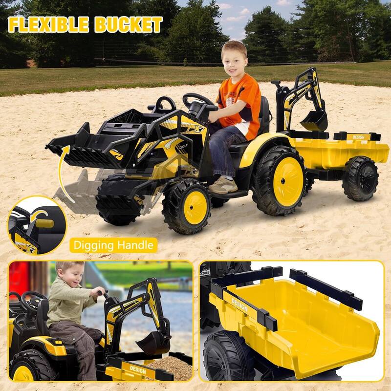 3 in 1 Ride on Tractor, Excavator & Bulldozer