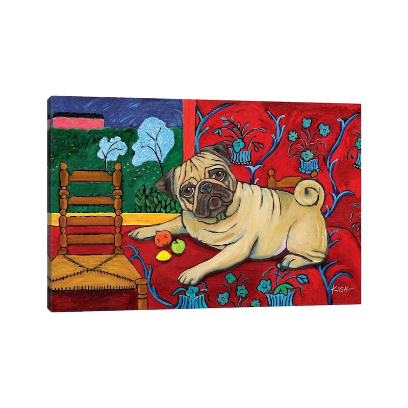 iCanvas "Pug Muttisse" by Gretchen Kish Serrano Canvas Print