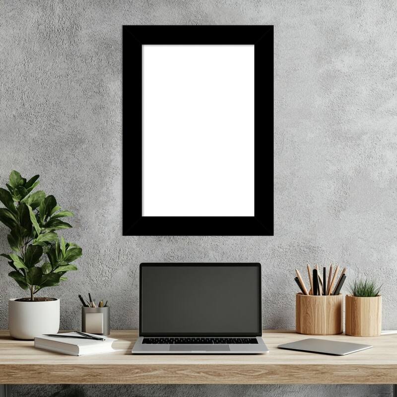 Amanti Art Basic Black Narrow Framed Dry Erase Magnetic Board