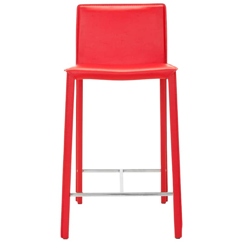SAFAVIEH Jeraldine Mid-Century 26-inch Ave White Counter Stool (Set of 2) - 18.3" x 19.7" x 35.4" - 18Wx20Dx35H