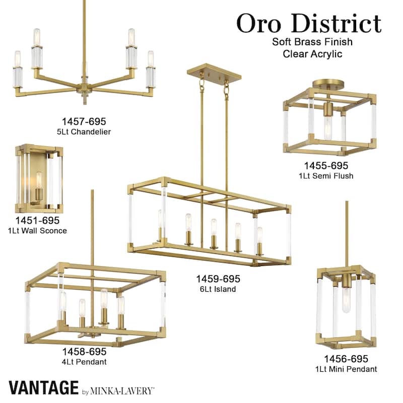 Minka Lavery 1457 Oro District 5 Light 23" Wide Vantage Chandelier