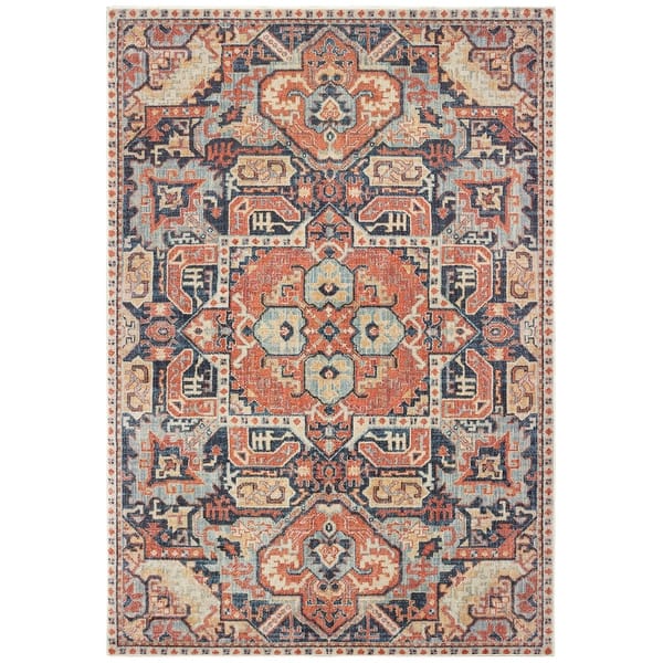 slide 18 of 20, The Curated Nomad Regent Distressed Tribal Area Rug 5'3" x 7'6" - Blue/Orange