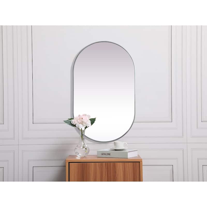 Indigo Home Metal Frame Oval Mirror 30x48 Inch