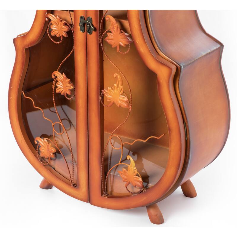 Tall Violin Shaped Cabinet With 2 Shelf and Acrylic Clear Double Door