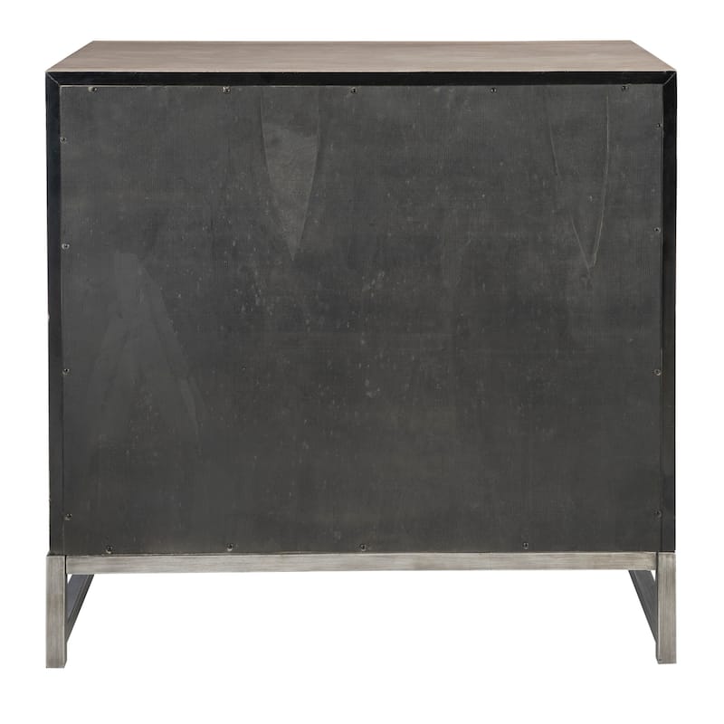 Uttermost Devya 32" Wide Alder Wood 3 Drawer Nightstand with Iron